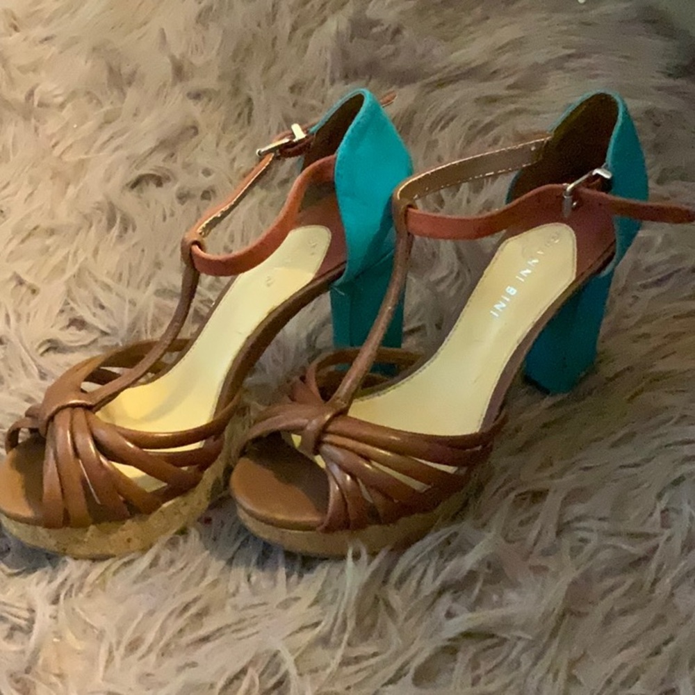 Two Tone Ankle Strap Heels